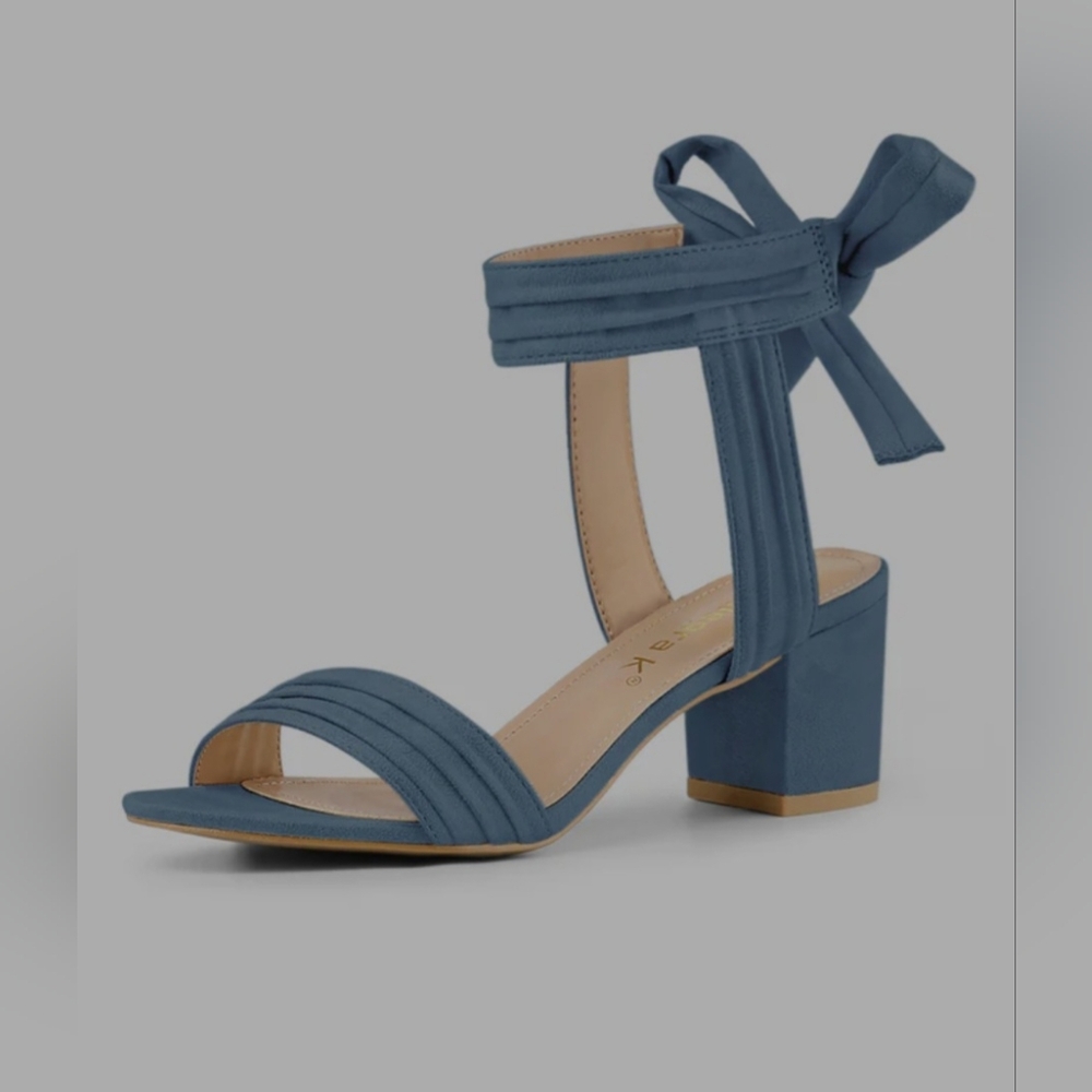 Allegra K Blue Ankle Strap Heels